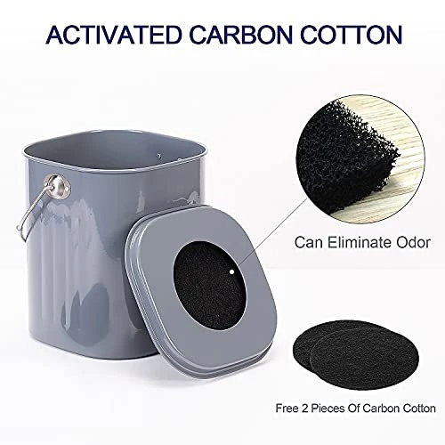 NALATI Nuovoo 1.3 Gal Compost Bin With Lid For Kitchen Countertop, Rust Proofw, Non Smell Filters (Grey) 3 NALATI Nuovoo 1.3 Gal Compost Bin With Lid For Kitchen Countertop, Rust Proofw, Non Smell Filters (Grey) - Image 3