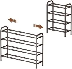 Gonfoam 3-Tier Expandable Shoe Rack,Adjustable Shoe Shelf Storage Organizer Heavy Duty Metal Free Standing Shoe Rack For Entryway Closet Doorway (Black) 23 Gonfoam 3-Tier Expandable Shoe Rack,Adjustable Shoe Shelf Storage Organizer Heavy Duty Metal Free Standing Shoe Rack For Entryway Closet Doorway (Black) -Songmics Furniture Shop 41d9xhx6AwL. AC