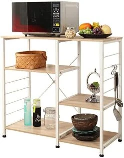Soges Multi-Layers Kitchen Baker's Rack Utility Microwave Oven Stand Storage Cart Workstation Shelf Coffee Cart, Black 171-BK -Songmics Furniture Shop 41dA8ZvQmlS. AC