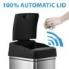 ITouchless 13 Gallon And 2.5 Gallon Automatic Touchless Sensor Kitchen Cans With Odor Control System, Stainless Steel, Includes 10 Premium Bags, CDZT02BG10
