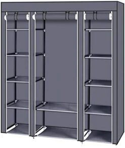 69" Portable Clothes Closet Wardrobe Storage Organizer With Non-Woven Fabric Quick And Easy To Assemble Extra Strong And Durable Black Closet Organizer With Protective Cover MITPATY -Songmics Furniture Shop 41dDYrKETXL. AC