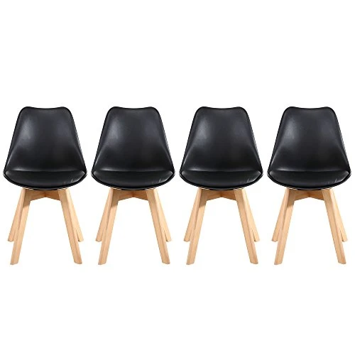 NOBPEINT Mid Century Dining Chairs,Set Of 4(Black) 3 NOBPEINT Mid Century Dining Chairs,Set Of 4(Black) - Image 3