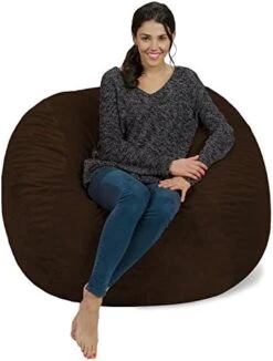 Chill Sack Bean Bag Chair: Giant 4' Memory Foam Furniture Bean Bag - Big Sofa With Soft Micro Fiber Cover - Charcoal -Songmics Furniture Shop 41dQh2orgqL. AC