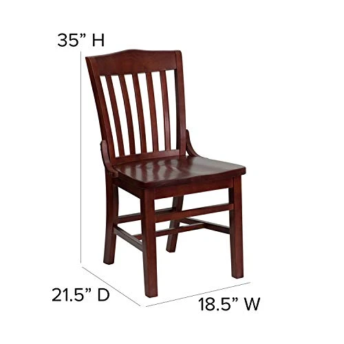 EMMA + OLIVER School House Back Mahogany Wood Chair 2 EMMA + OLIVER School House Back Mahogany Wood Chair - Image 2