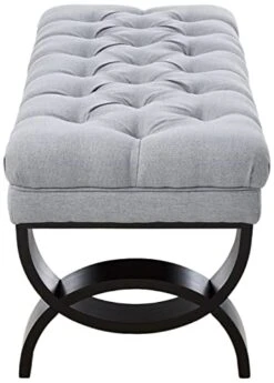 Christopher Knight Home Scarlett Fabric Ottoman Bench, Light Grey 17.25”D X 41.00”W X 16.75”H -Songmics Furniture Shop 41dUXKa34GL