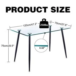 Dining Table Set For 4, Rectangle Black Glass Table And 4 Velvet Dining Room Chairs, 5 Pieces Modern Kitchen Table And Chairs Set For Home Small Space (Black Rectangle Table + 4 Light Grey Chairs) -Songmics Furniture Shop 41dXX5EY2hL