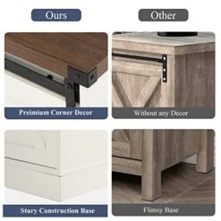 Squireewo Farmhouse Buffet Cabinet Sideboard With Sliding Barn Doors, Rustic Coffee Bar Cabinet Server With Storage And Adjustable Shelves, Cupboard Table For Kitchen Dining Room Living Room, White 11 Squireewo Farmhouse Buffet Cabinet Sideboard With Sliding Barn Doors, Rustic Coffee Bar Cabinet Server With Storage And Adjustable Shelves, Cupboard Table For Kitchen Dining Room Living Room, White -Songmics Furniture Shop 41dYUIIKEEL