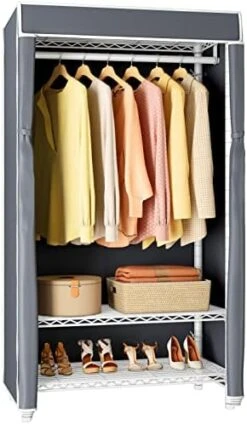 VIPEK V1S 3 Tiers Heavy Duty Garment Racks With Cover Small Space Free Standing Wardrobe Covered Clothes Rack For Hanging Clothes Portable Closet, White Clothing Rack With Grey Oxford Fabric Cover 12 VIPEK V1S 3 Tiers Heavy Duty Garment Racks With Cover Small Space Free Standing Wardrobe Covered Clothes Rack For Hanging Clothes Portable Closet, White Clothing Rack With Grey Oxford Fabric Cover -Songmics Furniture Shop 41dbbWPksL. AC