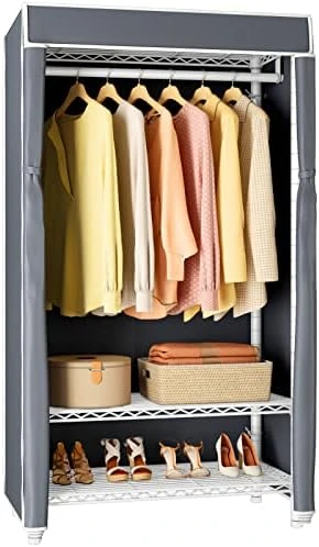 VIPEK V1S 3 Tiers Heavy Duty Garment Racks With Cover Small Space Free Standing Wardrobe Covered Clothes Rack For Hanging Clothes Portable Closet, White Clothing Rack With Grey Oxford Fabric Cover 6 VIPEK V1S 3 Tiers Heavy Duty Garment Racks With Cover Small Space Free Standing Wardrobe Covered Clothes Rack For Hanging Clothes Portable Closet, White Clothing Rack With Grey Oxford Fabric Cover - Image 6