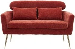 Betoko 51‘’ Loveseat Sofa Small Couch Two Seat Mid Century Modern Sofa With 2 Throw Pillows And Gold Metal Legs For Small Space Office Studio Apartments Bedroom,Ivory 22 Betoko 51‘’ Loveseat Sofa Small Couch Two Seat Mid Century Modern Sofa With 2 Throw Pillows And Gold Metal Legs For Small Space Office Studio Apartments Bedroom,Ivory -Songmics Furniture Shop 41ddTedfPrL. AC