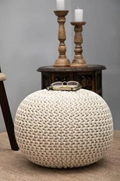COTTON CRAFT - Hand Knitted Cable Style Dori Pouf - Ivory - Floor Ottoman - Cotton Braid Cord - Handmade & Hand Stitched - Truly One Of A Kind Seating - 20 Dia X 14 High 17 COTTON CRAFT - Hand Knitted Cable Style Dori Pouf - Ivory - Floor Ottoman - Cotton Braid Cord - Handmade & Hand Stitched - Truly One Of A Kind Seating - 20 Dia X 14 High -Songmics Furniture Shop 41dgeZrvYHL