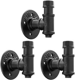 Elibbren 3 Pack Rustic Style Industrial Iron Pipe Coat Towel Holder Wall Hook For Hanging, Wall Mounted Vintage Robe Clothes Hanger Heavy Duty Farmhouse,Mounting Hardware Included Black -Songmics Furniture Shop 41dgyMZB5XL. AC