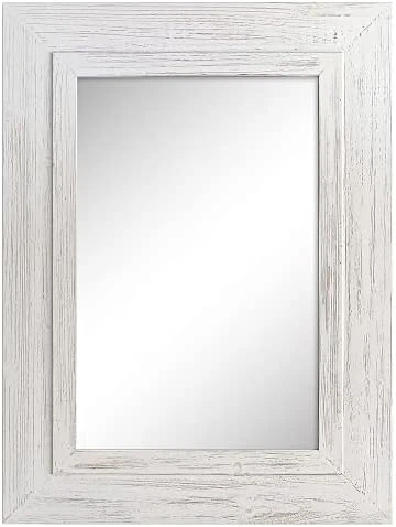 Barnyard Designs 24x32 Whitewashed Wood Farmhouse Wall Mirror, Wooden Large Rustic Wall Mirror, Bedroom Mirrors For Wall Decor, Decorative Wood Wall Mirror Living Room Or Bathroom Vanity, White 7 Barnyard Designs 24x32 Whitewashed Wood Farmhouse Wall Mirror, Wooden Large Rustic Wall Mirror, Bedroom Mirrors For Wall Decor, Decorative Wood Wall Mirror Living Room Or Bathroom Vanity, White - Image 7