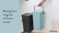 Brabantia Sort & Go Kitchen Recycling Can (3.2 Gal / Gray) Stackable Waste Organiser With Handle & Removable Lid, Wall/Cupboard Mounting 13 Brabantia Sort & Go Kitchen Recycling Can (3.2 Gal / Gray) Stackable Waste Organiser With Handle & Removable Lid, Wall/Cupboard Mounting -Songmics Furniture Shop 41dlVROGBfL