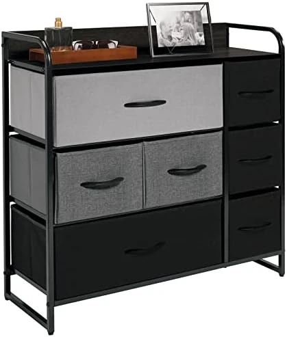 MDesign 30.9" High Steel Frame/Wood Top Storage Dresser Furniture Unit With 7 Removable Fabric Drawers - Large Bureau Organizer For Bedroom, Living Room, Closet - Multi-Color/Espresso Brown 8 MDesign 30.9" High Steel Frame/Wood Top Storage Dresser Furniture Unit With 7 Removable Fabric Drawers - Large Bureau Organizer For Bedroom, Living Room, Closet - Multi-Color/Espresso Brown - Image 8