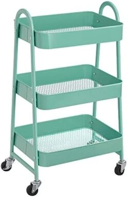 SONGMICS 3-Tier Rolling Cart, Metal Storage Cart, Kitchen Storage Trolley With 2 Brakes And Handles, Utility Cart, Easy Assembly, For Painting Utensils Bedroom Laundry Room, Black UBSC068B01 -Songmics Furniture Shop 41dmzvIGQNL. AC