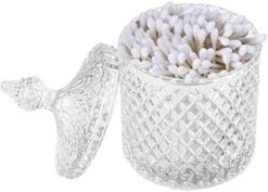 YOUDirect Apothecary Jars, 20 OZ Glass Jars With Lids, Luxurious Crystal Bathroom Canisters Storage Organizer For Bath Salts/Bombs Cotton Balls/Swabs/Makeup Sponges (Rose Gold) -Songmics Furniture Shop 41dnTPr1JXL. AC