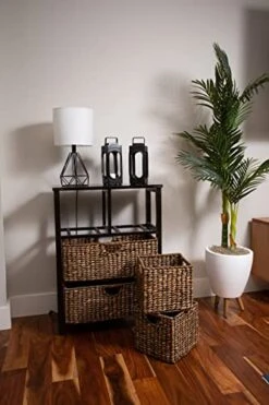 BIRDROCK HOME Seagrass Cubby Dresser - 4 Drawer Bins - Decorative Wood Storage Cubbies Shelf Organizer - Industrial Furniture Chest Basket - Brown Wash 8 BIRDROCK HOME Seagrass Cubby Dresser - 4 Drawer Bins - Decorative Wood Storage Cubbies Shelf Organizer - Industrial Furniture Chest Basket - Brown Wash -Songmics Furniture Shop 41dnZw61nEL