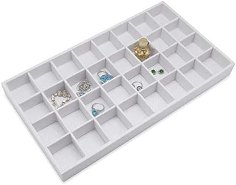 The Display Guys - Stackable Jewelry Organizer And Display Tray - For Drawers, Dressers, Store, Businesses (15 Compartments, Black Burlap) 10 The Display Guys - Stackable Jewelry Organizer And Display Tray - For Drawers, Dressers, Store, Businesses (15 Compartments, Black Burlap) - Image 10