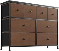 REAHOME 8 Drawer Dresser For Bedroom Chest Of Drawers Closets Storage Units Organizer Large Capacity Steel Frame Wooden Top Living Room Entryway Office (Black Gray) YLZ8B5 -Songmics Furniture Shop 41dsFhWma5L. AC