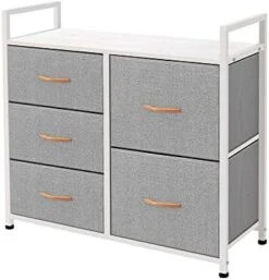 AZL1 Life Concept Storage Dresser Furniture Unit - Large Standing Organizer Chest For Bedroom, Office, Living Room, And Closet - 5 Drawer Removable Fabric Bins - Light Grey/White 25 AZL1 Life Concept Storage Dresser Furniture Unit - Large Standing Organizer Chest For Bedroom, Office, Living Room, And Closet - 5 Drawer Removable Fabric Bins - Light Grey/White -Songmics Furniture Shop 41dss6JTyrL. AC
