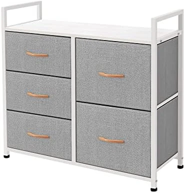 AZL1 Life Concept Storage Dresser Furniture Unit - Large Standing Organizer Chest For Bedroom, Office, Living Room, And Closet - 5 Drawer Removable Fabric Bins - Light Grey/White 13 AZL1 Life Concept Storage Dresser Furniture Unit - Large Standing Organizer Chest For Bedroom, Office, Living Room, And Closet - 5 Drawer Removable Fabric Bins - Light Grey/White - Image 13