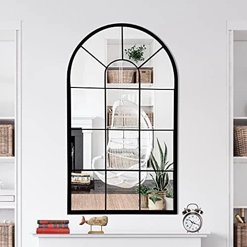 HQiJun Wall Mirror Window Decorative Mirrors Arched Farmhouse For Living Room Bedroom Entryway Bathroom Vanity (41.3” X0.9”x24”) 10 HQiJun Wall Mirror Window Decorative Mirrors Arched Farmhouse For Living Room Bedroom Entryway Bathroom Vanity (41.3” X0.9”x24”) - Image 10