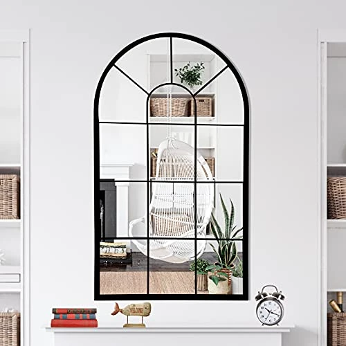 HQiJun Wall Mirror Window Decorative Mirrors Arched Farmhouse For Living Room Bedroom Entryway Bathroom Vanity (41.3” X0.9”x24”) 1 HQiJun Wall Mirror Window Decorative Mirrors Arched Farmhouse For Living Room Bedroom Entryway Bathroom Vanity (41.3” X0.9”x24”)