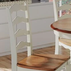Home Styles French Countryside Oak/White Pair Of Chairs With Distressed Oak And Rubbed White Finish 16.5D X 17.75W X 18H In -Songmics Furniture Shop 41dwywY9f4L