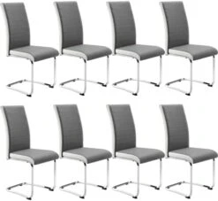 SICOTAS Dining Chairs Set Of 2 - Modern Kitchen Chairs Faux Leather, High Back Dining Room Chairs With Metal Base, Upholstered Dinner Chairs, 2 PCS Armless Side Chair For Dining Room And Kitchen,Black -Songmics Furniture Shop 41dzQDiUML. AC