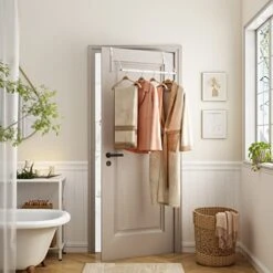 Tajsoon Over The Door Closet Valet, Expandable & Adjustable Over The Door Clothes Organizer Rack And Door Hanger For Clothing Or Towel, Drying Clothes, Bathrooms, Fits Doors Up To 1¾”, Metal, White 11 Tajsoon Over The Door Closet Valet, Expandable & Adjustable Over The Door Clothes Organizer Rack And Door Hanger For Clothing Or Towel, Drying Clothes, Bathrooms, Fits Doors Up To 1¾”, Metal, White -Songmics Furniture Shop 41eDhmz7GbL