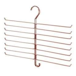 MDesign Metal Closet Rod Hanging Accessory Storage Organizer Rack For Scarves, Ties, Yoga Pants, Leggings, Tank Tops - Snag Free, Geometric Design, 16 Arms/1 Hook - Spira Collection - Rose Gold -Songmics Furniture Shop 41eGrz3fw5L