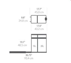 Simplehuman 35 Liter / 9.3 Gallon Dual Compartment Under Counter Kitchen Cabinet Pull-Out Recycling Bin And Trash Can 11 Simplehuman 35 Liter / 9.3 Gallon Dual Compartment Under Counter Kitchen Cabinet Pull-Out Recycling Bin And Trash Can -Songmics Furniture Shop 41eHfLnWUxL