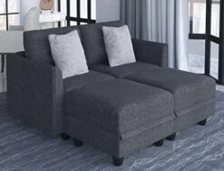 LLappuil Modular Sectional Couch With Reversible Chaise, Modern L Shaped Sofa Left/Right Corner Couch Modular Sofa With Storage Seat, Denim Blue -Songmics Furniture Shop 41eIN7e2AyL. AC