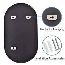 HARRITPURE 17" X 30"Oval Bathroom Mirror Wall Mounted Chic Brushed Metal Frame Hang Vertically & Horizontally Perfect Modern Decor For Bedroom Bathroom Entryway Living Room Gallery Wall,Black -Songmics Furniture Shop 41eIUyJgrcL