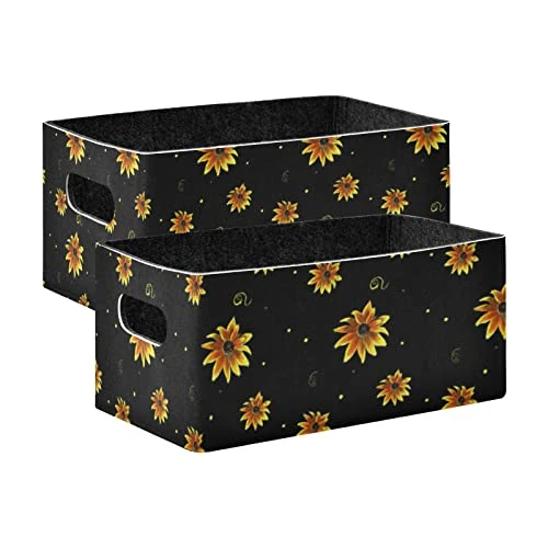 Flowers On Black Storage Basket Felt Storage Bin Collapsible Shelves Basket Decorative Baskets Organizer For Kids Bedroom Magazine 1 Flowers On Black Storage Basket Felt Storage Bin Collapsible Shelves Basket Decorative Baskets Organizer For Kids Bedroom Magazine