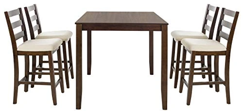 Safavieh Home Collection Melvin 5 Piece Pub Set, Brown And Beige 3 Safavieh Home Collection Melvin 5 Piece Pub Set, Brown And Beige - Image 3