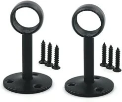 KAFENDA Diameter 32mm / 1.26" Shower Curtain Wardrobe Pole Holder Tube Flange, Socket, Ceiling Mount Bracket Tube Holder, Clothes Rail Holder, 2 Pieces Stainless Steel White Finish -Songmics Furniture Shop 41eNq11MGSL. AC 1