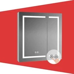 Blossom Recessed Or Surface LED Mirror Medicine Cabinet With Lights, LED Medicine Cabinet With Defogger (24x32/Right Hinge) -Songmics Furniture Shop 41ePlkEiQQL. AC