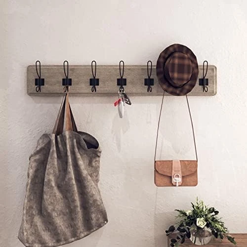 Rustic Coat Rack With 5 Hooks – Rustic Brown Wall Mounted 24" Coat Rack - Solid Pine Wood Entryway Hanger For Hanging Clothes, Hats, Purse, Keys - Vintage Farmhouse Coat Rack For Kitchen, Bedroom 15 Rustic Coat Rack With 5 Hooks – Rustic Brown Wall Mounted 24" Coat Rack - Solid Pine Wood Entryway Hanger For Hanging Clothes, Hats, Purse, Keys - Vintage Farmhouse Coat Rack For Kitchen, Bedroom - Image 15