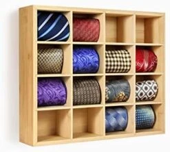 B4Life Tie Rack Wall Mounted Tie Box,Tie Organizer Tie Display Racks For Wall, Bamboo Tie Storage Tie Organizer For Men Tie Holder Wall Mount(Storage 16 Ties,Black) -Songmics Furniture Shop 41eXggyFpzL. AC