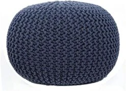FRELISH DECOR Round Pouf Ottoman Hand Knitted 100% Cotton Pouf Foot Stool - Knitted Bean Bag - Floor Chair For Living Room Bedroom - Foot Rest For Couch (20 Diameter X 14 Height) - Natural -Songmics Furniture Shop 41eY77rkgqL. AC