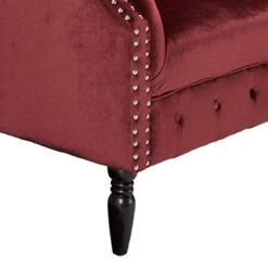Great Deal Furniture Melaina Tufted Chesterfield Velvet Loveseat With Scrolled Arms, Garnet And Dark Brown -Songmics Furniture Shop 41eZgWGP30L