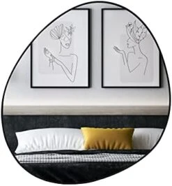 WallBeyond 30.5" H X 19.5" W Asymmetrical Decor Irregular Accent Wall Mirror For Entryway, Hallway, Etc || Shape: Abstract & Unique Cobblestone, Vertical - 342104 -Songmics Furniture Shop 41eaR 0sX8L. AC