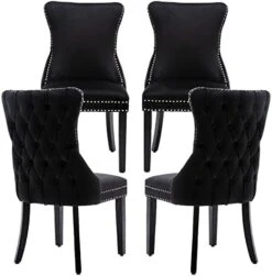 KCC Velvet Dining Chairs Set Of 4, Tufted Upholstered Wingback High-end Dining Kitchen Chair With Nailhead Solid Wood Legs, Contemporary Nikki Collection Modern Style, Beige 22 KCC Velvet Dining Chairs Set Of 4, Tufted Upholstered Wingback High-end Dining Kitchen Chair With Nailhead Solid Wood Legs, Contemporary Nikki Collection Modern Style, Beige -Songmics Furniture Shop 41ebLdlZQL. AC