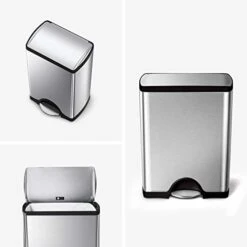 Simplehuman 50 Litre Rectangular Step Can Fingerprint-proof Brushed Stainless Steel + Code Q 60 Pack Liners -Songmics Furniture Shop 41ec3vTOmBL