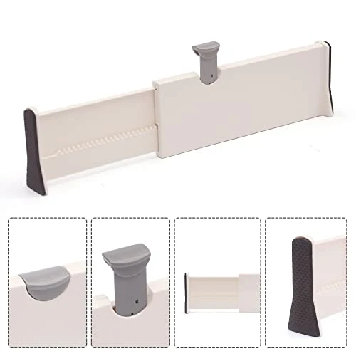 TENABORT Set Of 8 Adjustable Drawer Dividers Organizer Separators Plastic Dresser Organizer For Bedroom, Bathroom, Closet, Office Desk, Kitchen Storage 4 TENABORT Set Of 8 Adjustable Drawer Dividers Organizer Separators Plastic Dresser Organizer For Bedroom, Bathroom, Closet, Office Desk, Kitchen Storage - Image 4