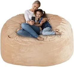 HABUTWAY Bean Bag Chair: Giant 4' Memory Foam Furniture Bean Bag Chairs For Adults With Microfiber Cover - 4Ft, Grey -Songmics Furniture Shop 41emTH237KL. AC