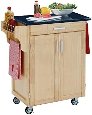 Homestyles Cuisine Kitchen Cart, Off White, Oak Top 12 Homestyles Cuisine Kitchen Cart, Off White, Oak Top - Image 12