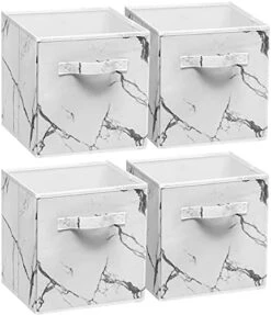 Sorbus Fabric Foldable Storage Cubes Organization Bins, Great For Home Organization, Living Room, Cube Storage Bins, For Closet, Nursery, Playroom, College Dorm, Marble Print Fabric (4, Pack, White) -Songmics Furniture Shop 41es9FEjcIS. AC
